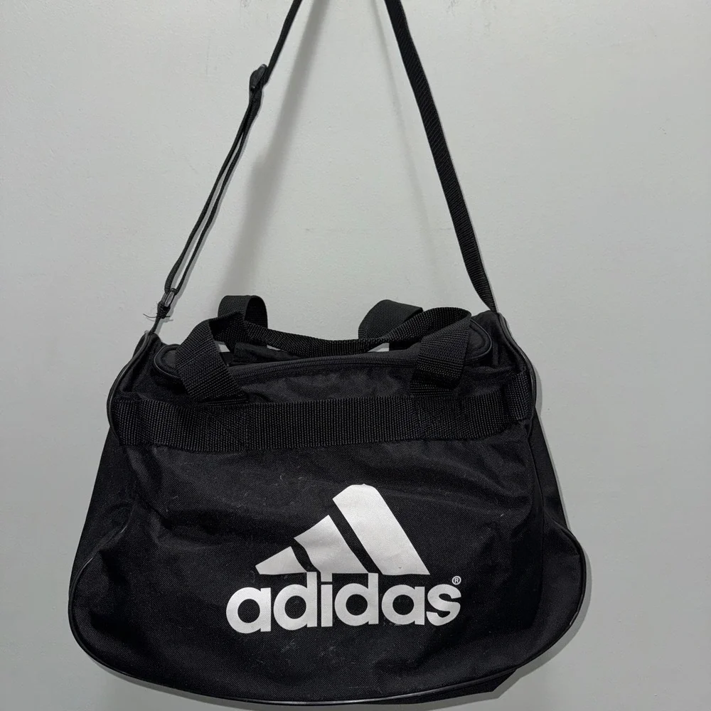 Adidas Diablo Small Duffel Bag Black White Logo Gym Sports Travel Shoulder Bag